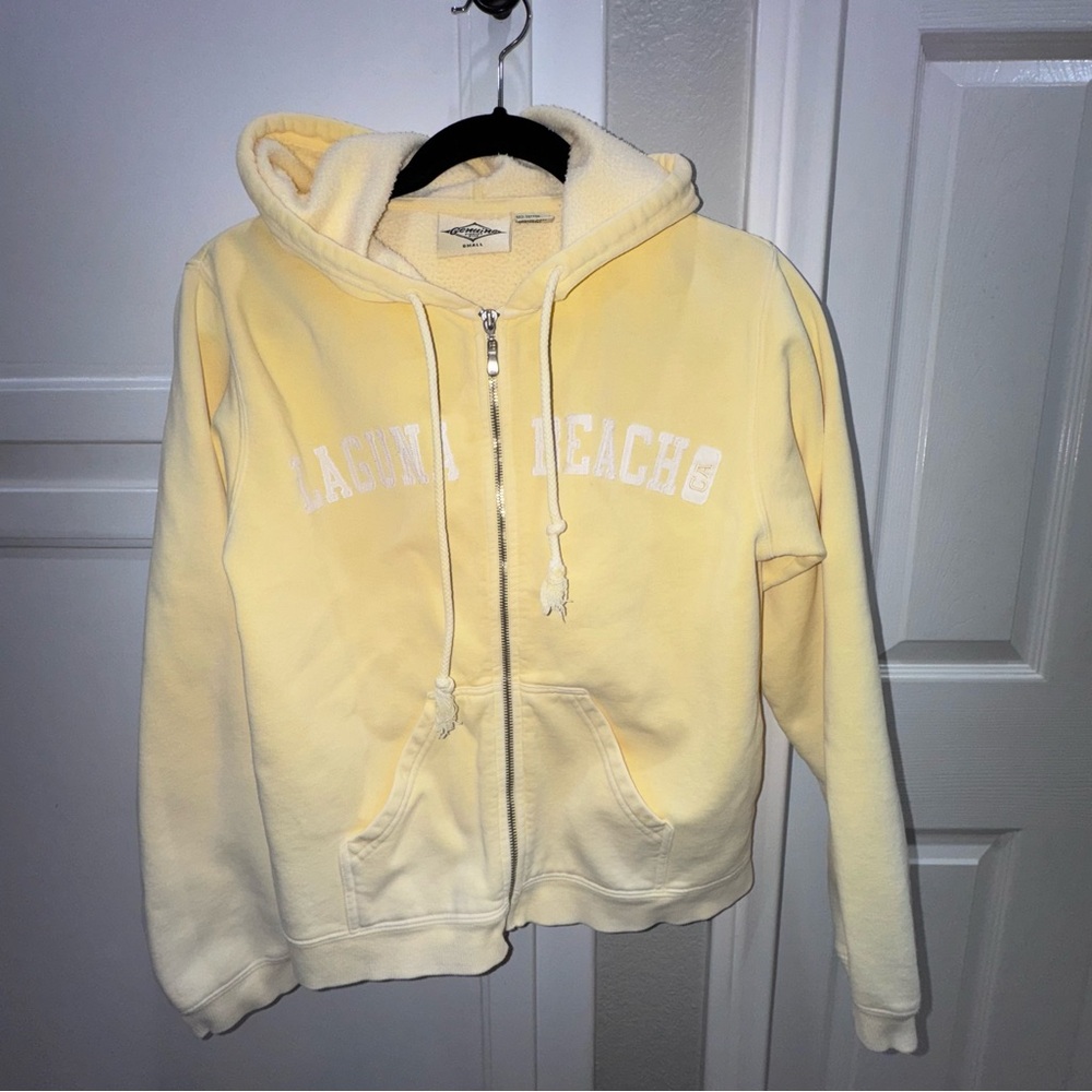 Laguna Beach Zip-Up Hooded Sweatshirt - Pale Yellow - Picture 4 of 11